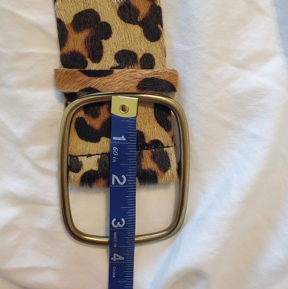 Nicole Miller Collection Genuine Italian Leather Leopard Print Belt Size Medium - Picture 4 of 10